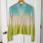 Cynthia Rowley Ombre Lacey Open Knit V-Neck Cardigan Sweater Dip Dye Size M Photo 1