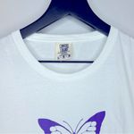 Comfort Colors  Purple and White Zeta Butterfly Tee Size L Photo 2