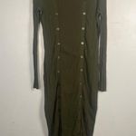 Diesel Dress Ribbed Maxi Button Detail in Khak size medium Photo 2