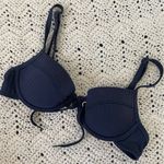 Seafolly Australia Ribbed Swimsuit Bikini Top Navy Blue (Size 8) Photo 0
