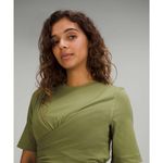 Lululemon Olive Green Softstreme Wrap-Front Tie Waist Dress | Size 8 Photo 2