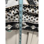 Hippie Rose  Aztec‎ Chiffon Zip Back Blouse Size Small Short Sleeve Blk/Tan Boho Photo 1