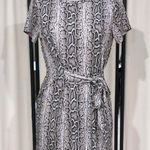 Blue Blush  Women's Snake Print Short Sleeve Tie Waist T-shirt Dress Size M Photo 1