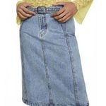 Mango Falda Denim Midi Skirt with Belt Indigo Blue Wash NWT XS Photo 5