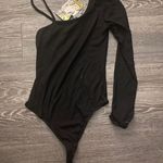 Polly & Esther NWT Polly and Ester Black One sleeve with strap ribbed bodysuit. Size Medium Photo 1