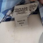 Vintage America Roll Tab Button Down Plaid Shirt Size Large Photo 6