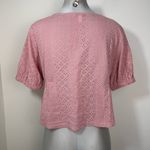 Wild Flower Eyelet Beachside button down Shirt light pink Size 10 Photo 2