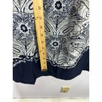 Loft Paisley Fit and Flare Dress Womens Size 10 Navy Office Chic Preppy Classic Photo 3