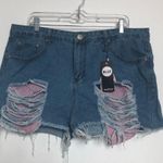 Boohoo 🆕  Destroyed Denim Cutoff Shorts Photo 2
