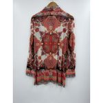 Chico's Travelers Shirt Jacket Womens XL 3 Light Papaya Coral Printed Mesh Photo 8