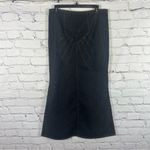 Bisou Bisou  Dark Wash A-Line Denim Maxi Skirt with Side Slit Size 10 (B19) Photo 3