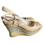 Stuart Weitzman Patent Leather Espadrille Wedge Sandals Heels Size 7 Women's Photo 4