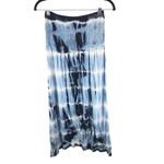 Raviya Swim Cover Up Tube Dress Midi Hi Low Smocked Strapless Tie Dye Blue M Size M Photo 2