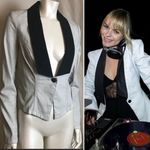 Rock & Republic  Denim Tuxedo Jacket size 8 Light Baby Blue Photo 0