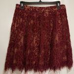 Michael Kors 💕💕 Red Merlot Scallop Lace Skirt Photo 2