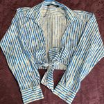 ZARA Blue and White Casual Button Down Shirt Photo 0