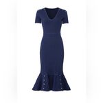 Opening Ceremony Blue Textured Desert Jacquard Ruffle Hem Midi Dress Size XS Photo 11