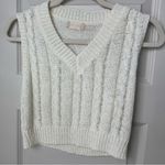 Altar'd State Altar’d State cable knit v neck cropped sweater vest in white size medium Photo 0