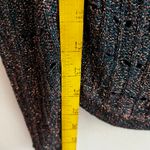 Anthropologie  Pilcro Green Metallic Crochet Sweater Boho Holiday Artsy Small Photo 4