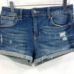 RSQ  Jeans Blue Midwash Distressed Rolled Hem Malibu Denim Shorts Photo 1