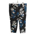 Banana Republic Floral Print Sloan Fit Crop Petite Pants Size 10P Black Blue Photo 6