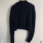 ZARA Black Chunky Knit Mock Neck Cropped Sweater Size S Photo 1