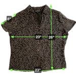 Jones New York  100% Silk Swing Skirt & Blouse Outfit Brown/Gray Dots Size 1X Photo 4