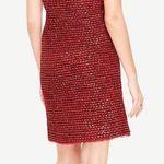 Ann Taylor NWT Fringe Tweed Shift Dress in Red Multi Photo 1