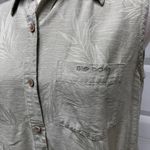 Big Dogs VTG Resortwear 100% Silk Top Sz M Pale Green Button Up Tropical Coastal Photo 12