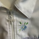 Alfred Dunner White Floral Butterfly Embroidered Zip Up Jacket Size 10 Photo 2