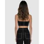 BY. DYLN NWOT Black Strapless Cooper Sleeveless Crop Tube Top Size Medium Photo 3
