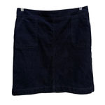Talbots  Navy Corduroy Skirt Size 12 Cotton Blend Pockets Zip Back Photo 0