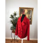 Old Navy  Women XL Red Wool Blend Double-Breasted Peacoat Collared Pocket Formal Photo 3