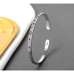 Boutique NEW Engraved 925 Sterling Silver Adjustable Cuff‎ Bracelet Photo 8