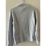 Shu Shu Full Zip Sweater Ribbed Long Sleeve Mock Neck Dusty Baby Blue Medium Photo 4