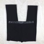 DKNY  Faux-Leather-Trim Straight-Leg Black Dress Pants NEW 10 Photo 4
