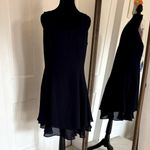 VTG Hampton Nites Sleeveless Lined Cocktail Dress w/ Neck Scarf Women's Size 12 Blue Photo 0