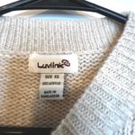 Luvlink XS Pullover Sweater Puff Sleeve Crewneck Beige Knitwear Cottagecore Y2K Tan Photo 2