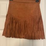 The Pants Store  Suede Fringe Skirt Photo 0
