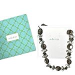 Stella & Dot  Chloe Ribbon Tie Smokey Grey beaded Necklace Photo 9