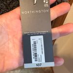 Worthington XL Puffed Sleeve Dress Shirt Gray Jacquard Stretch New NWT  Photo 2