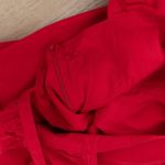 STAUD Valentina Square Neck Red Cotton Flutter Sleeve Midi Dress Size XS Photo 6