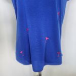 Vintage Rose Blue Top with Embroidered Martini Glass Design Red Size L Photo 2