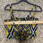 Topshop  Size 6 Yellow Black White Halter Crop‎ Top Button Down Photo 6