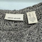 DKNY Jeans Mixed Knit Long Sleeve Hooded Sweater Brown & Black Cotton Blend Cozy Photo 12