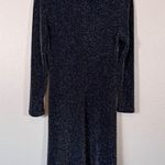XScape  Black Glitter Mini Shift Dress Womens M Long Sleeve Cocktail Party Formal Photo 7