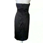 Papell Boutique PAPELL Women's Boutique 90s Knee Length Dress Satin Sz 10 Halter Strap Black Photo 3