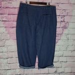 Poetry  WIDE LEG CROPPED DENIM STYLE NAVY LINEN PANTS 14 NEW WITH TAGS Photo 1