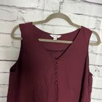 Nine West  Red Sleeveless Tank Top Blouse SZ L V-Neck Formal Evening Out Summer Photo 4