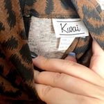 Vintage Kwai Leopard Print Belted Dress Pockets Mock Neck 8 Brown Photo 2